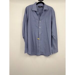 Lauren Ralph Lauren black label Blue Gingham Slim Fit Non Iron Shirt 18 36/37